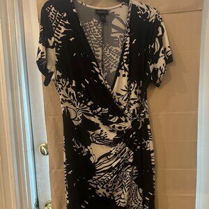 Short-Sleeve Faux-Wrap Jersey Dress